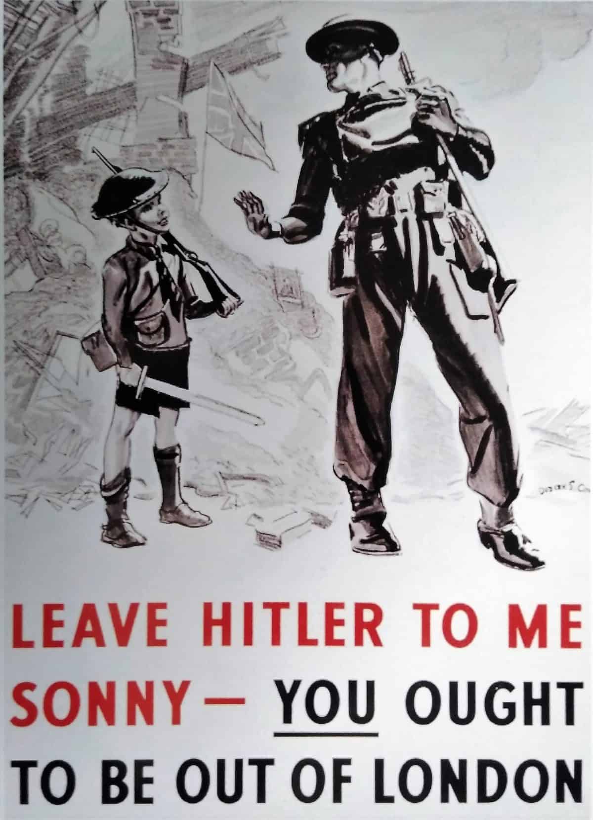 WW2 9 Evacuation poster - Leave Hitler to me sonny (cropped)