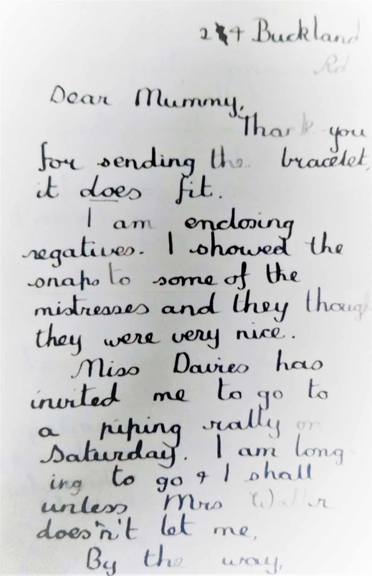 WW2 9 Evacuee letter Page 1 (cropped)