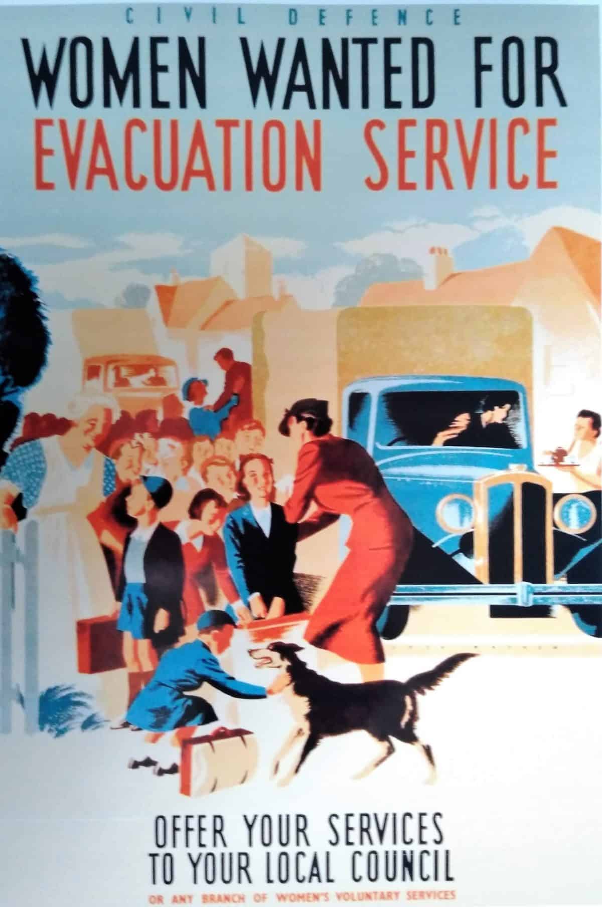 WW2 9 Women Wanted for Evacuation Service poster (cropped)