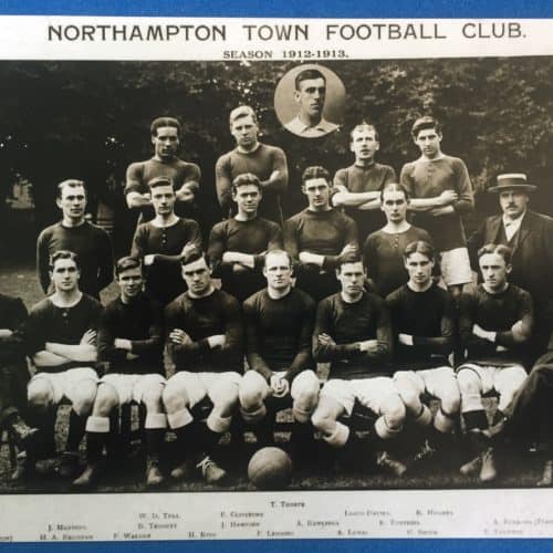 WW1 13 Northampton Town team photo 1912-13 season - Walter Tull back row on extreme left