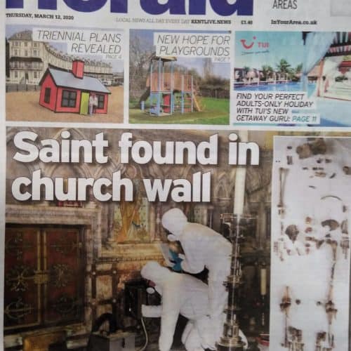 Anglo Saxon 12 Folkestone Herald newspaper - discovery of St Eanswythe