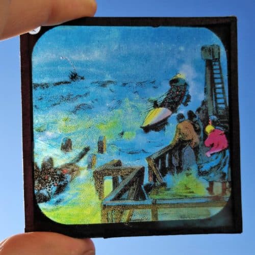 Maritime 7 Victorian lifeboat rescue magic lantern slide 1