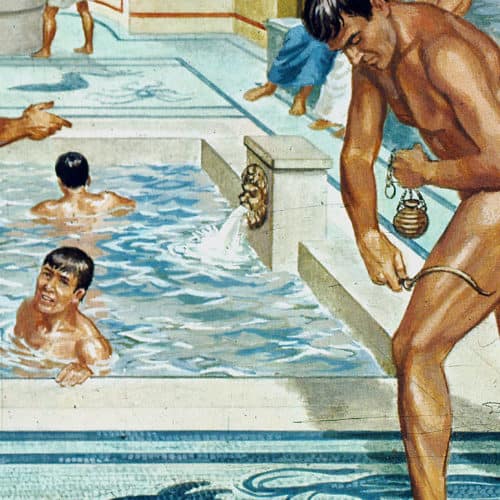Romans 7 Artist's impression of Roman baths