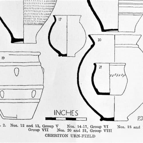 Stone Age to Iron Age 9 Cheriton urn-field - close-up detail cinerary urns 2