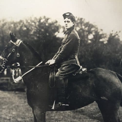 WW1 18 Private Charles Willis Theobald (Royal Canadian Dragoons), close-up, Canada 1914