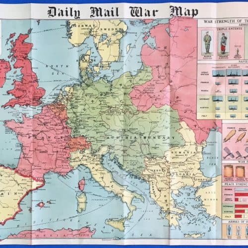 WW1 3 Daily Mail war map opened up