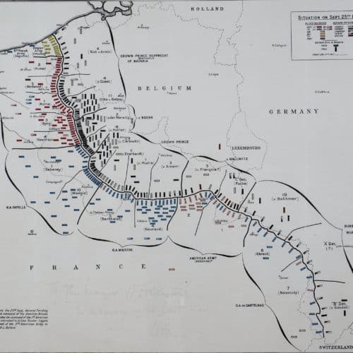 WW1 4 Art Store H2 F3909 Map of the Western front, signed by Field MArshal Douglas Haig 1974. (2)