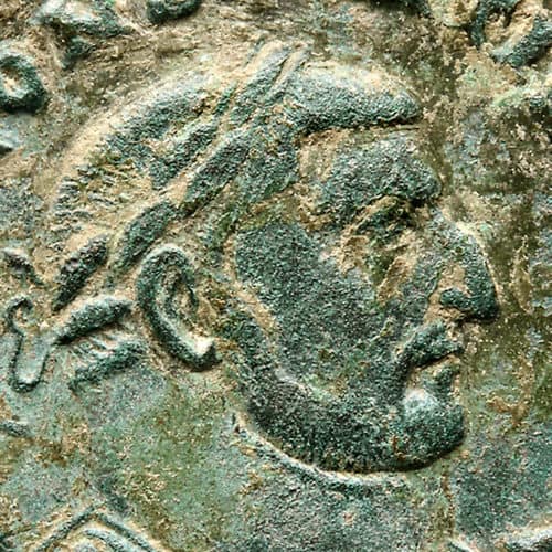 Romans Resources Coin of Emperor Constantius I close-up