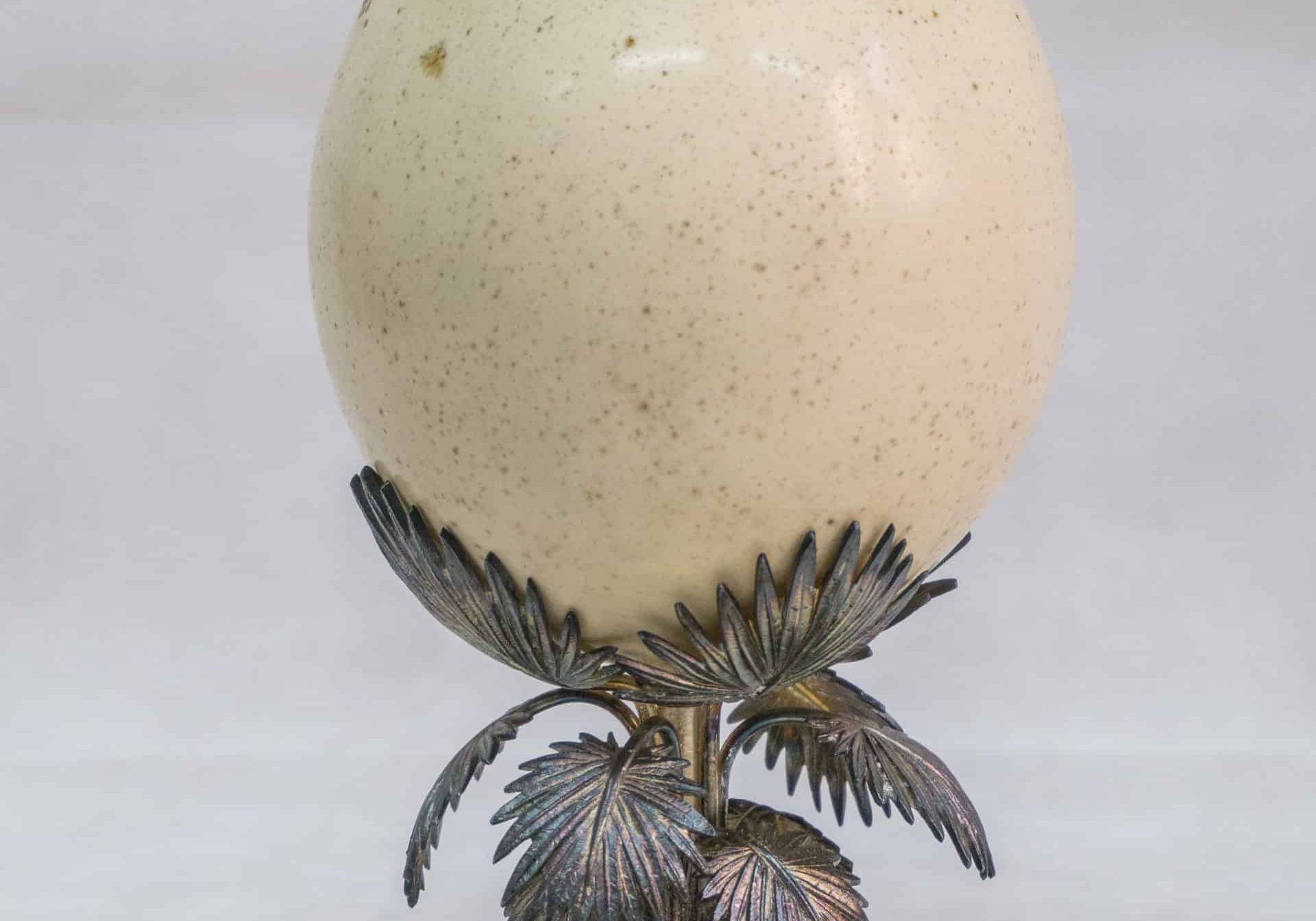 Cabinets of Curiosity 1a F7465_FTC_Polished_Ostrich_Egg_with_Palm_Stand_FCC