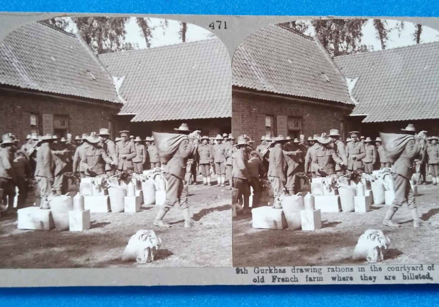 WW1 15 Gurkhas - drawing rations