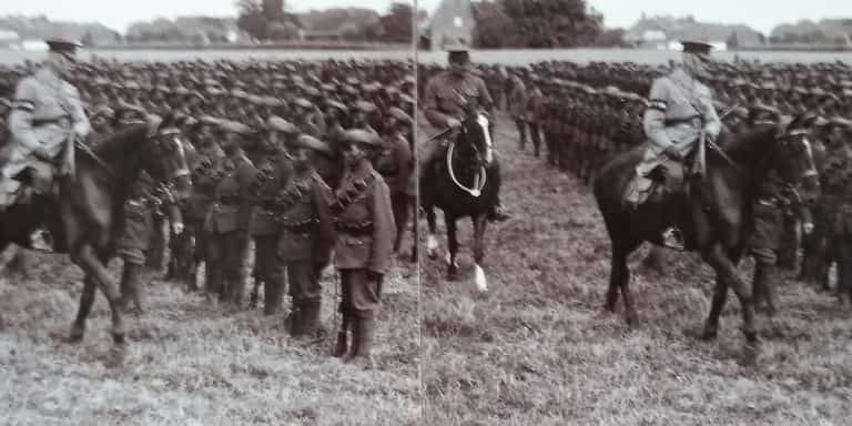 WW1 15 Gurkhas - inspection of battle-scarred Gurkhas