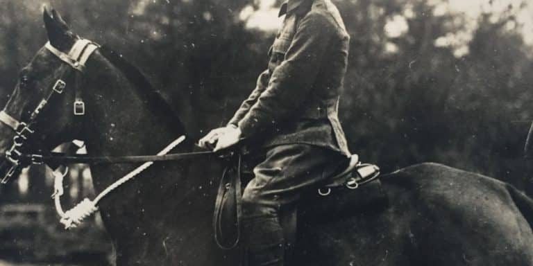 WW1 Resources Private Charles Willis Theobald (Royal Canadian Dragoons), close-up, Canada 1914