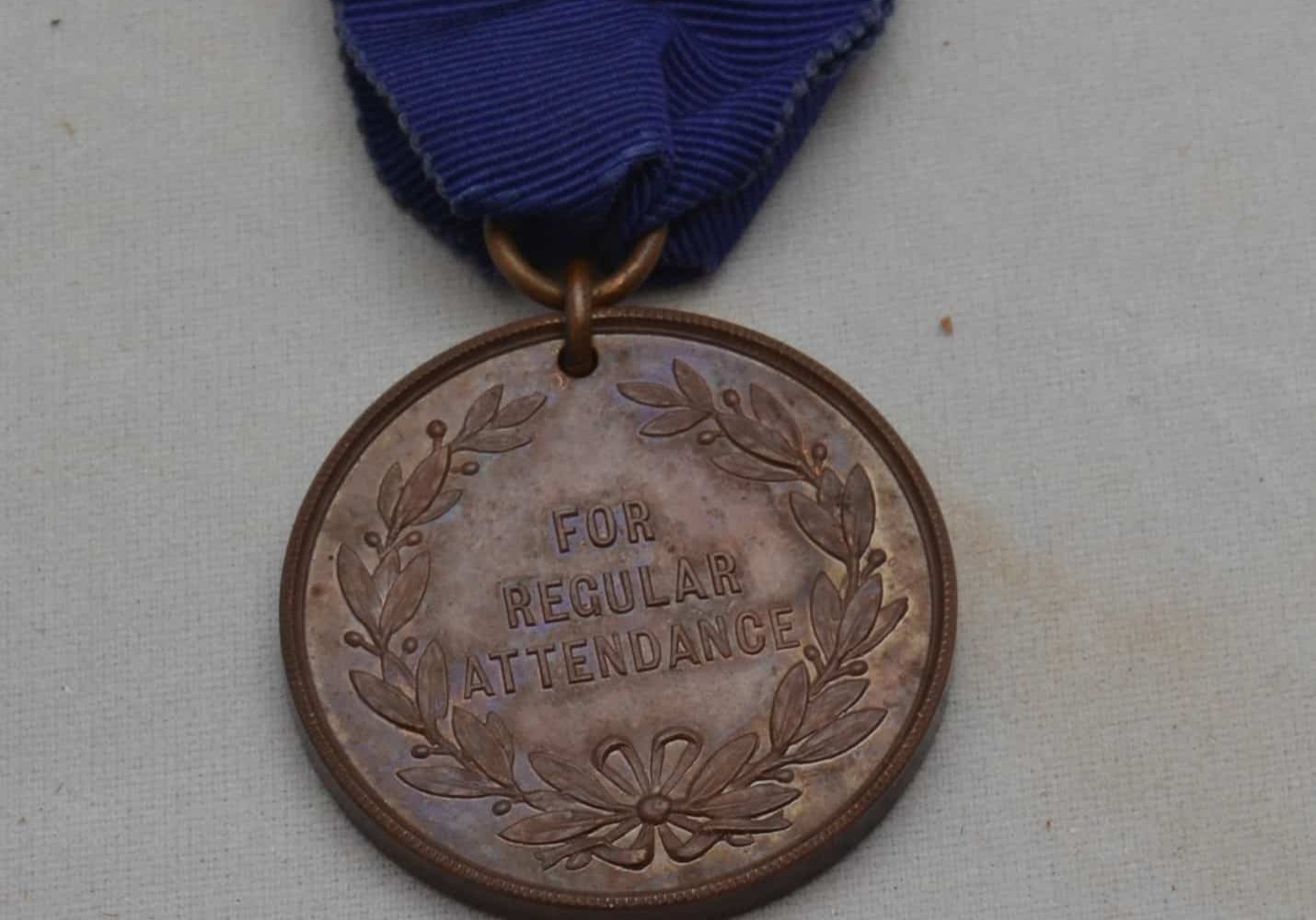 WW2 6 F2639 School Medal For Regular Attendance . Folkestone Borough